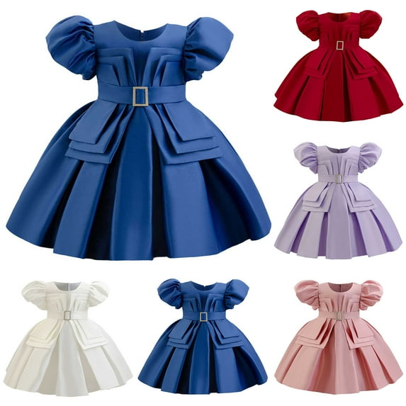 Miluxas Flower Girl Dresses for Wedding Beads Vintage Pageant Dress Communion Gown with Bow Knot White 2 Years