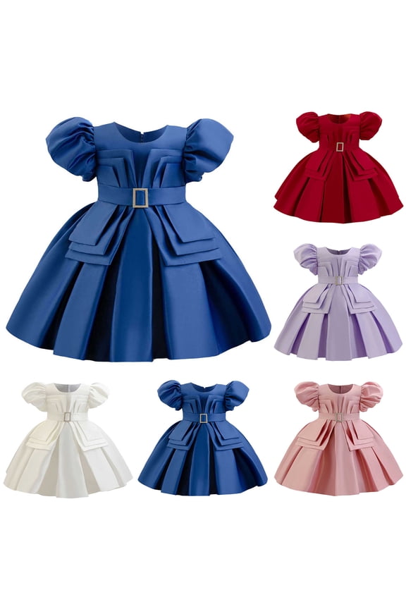 Flower Girl Dresses for Wedding Beads Vintage Pageant Dress Communion Gown with Bow Knot White 2 Years