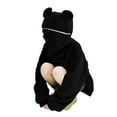 thumbnail image 1 of Miluxas Frog Hoodie Teen Girls Cute Oversized Hoodies Women Sweatshirt Solid Casual Pullover Tops with Pocket Black XXXL(XXXL), 1 of 9