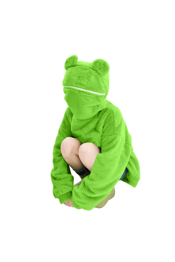 Frog Hoodie Teen Girls Cute Oversized Hoodies Women Sweatshirt Solid Casual Pullover Tops with Pocket Green XL(XL)