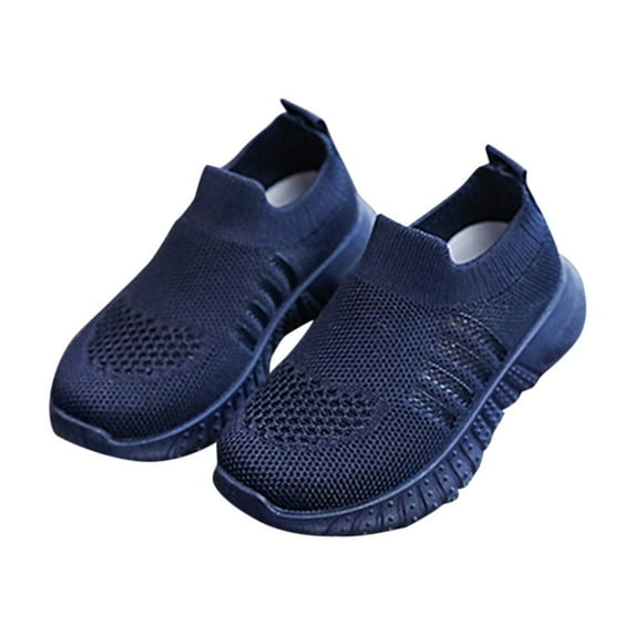 Miluxas Girl/Boys Slip-On Sneakers Clearance Toddler/Little Kid/Big Kid Lightweight Fashion Breathable Tennis Walking Shoes Non Slip Runing Shoes Blue 1 Years