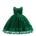 thumbnail image 1 of Miluxas Girl Dress Flower Lace Tulle Party Dresses Princess Pageant Birthday Wedding Green 2-3Years, 1 of 7