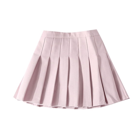 Miluxas Girl Pleated Skort Tennis Skirt with Shorts Stretch Waist Girls Skater Culottes Pink 6 Years(120)