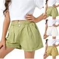 thumbnail image 1 of Miluxas Girl's Casual High Waisted Wide Leg Shorts Summer Pleated Dressy Shorts with Pockets Yellow 12-13 Years, 1 of 6