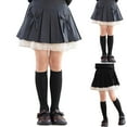 thumbnail image 1 of Miluxas Girl's High Waisted Pleated Skirt Skater A Line Mini Uniform Skirt with Lace Trim Gray 13-14 Years, 1 of 9