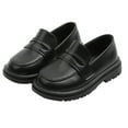 thumbnail image 1 of Miluxas Girl's Loafers Slip On Round Toe Leather Shoes School Uniform Dress Shoes for Girls (Toddler/Little Kid/Big Kid) Black 11 M(28), 1 of 9