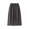 thumbnail image 1 of Miluxas Girl's Midi Skirt with Pockets Casual Flowy Swing Elastic High Waist A-Line Long Boho Skirts Gray 9-10 Years, 1 of 7