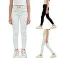 thumbnail image 1 of Miluxas Girl's Skinny Jeans High Waist Butt Lifting Denim Pants White 14-15Years, 1 of 8