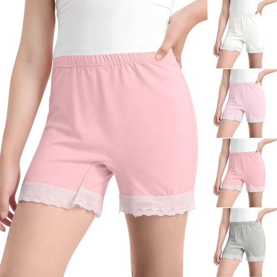 Miluxas Girl's Under Shorts for Dresses Seamless Underwear Smooth Boyshorts Lace Slip Shorts for Women White 12-13 Years