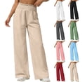 thumbnail image 1 of Miluxas Girl's Wide Leg Pants Elastic Waist Summer Boho Palazzo Pants Beach Vacation Casual Trousers White 14-15Years, 1 of 7