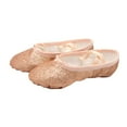 thumbnail image 1 of Miluxas Girls Ballet Shoes Dance Slippers Toddler Kid Practice Shoes Flats Soft Lightweight with Elastic Laces for Performance Gymnastics Yoga Gold 5.5 Years, 1 of 6