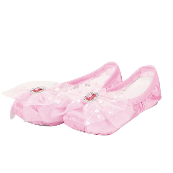 Miluxas Girls Ballet Shoes Satin Dance Practice Slipper Soft Sole Ballerina Flat Yoga Gymnastics Shoes Toddler/Little/Big Kid Pink 4.5 Years