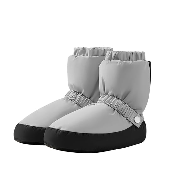 Miluxas Girls Ballet Warm up Booties Dance Booties, Soft Cozy Ballet Warm up Booties Winter Portable and Lightweight Cotton Padded Dance Booties for Girls Gray L