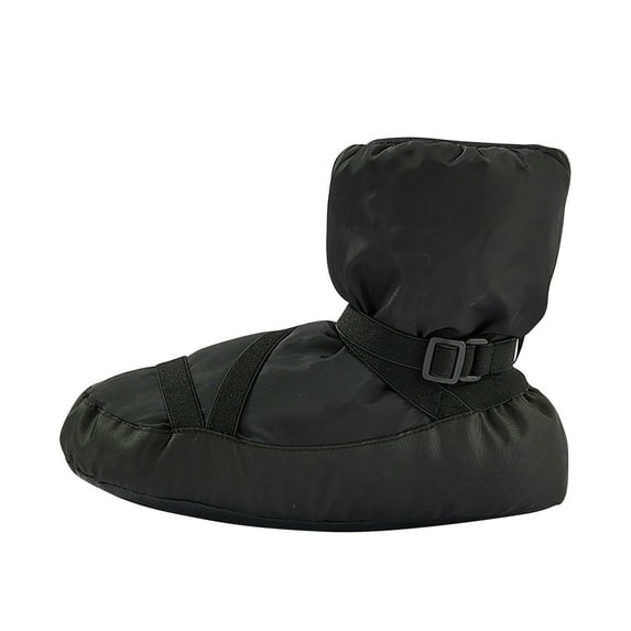 Miluxas Girls Ballet Warm up Booties Dance Slipper Boots Ballerina Elastic Shoes Fall Winter Strap Cotton Shoes for Children Black XL