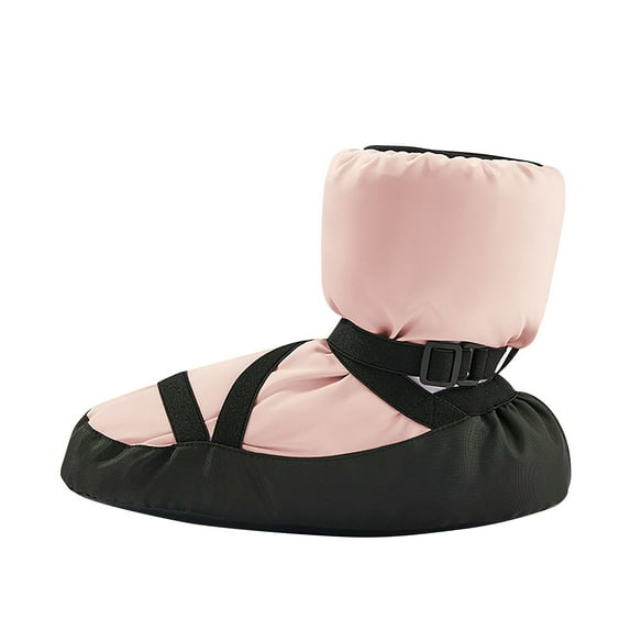Miluxas Girls Ballet Warm up Booties Dance Slipper Boots Ballerina Elastic Shoes Fall Winter Strap Cotton Shoes for Children Pink M