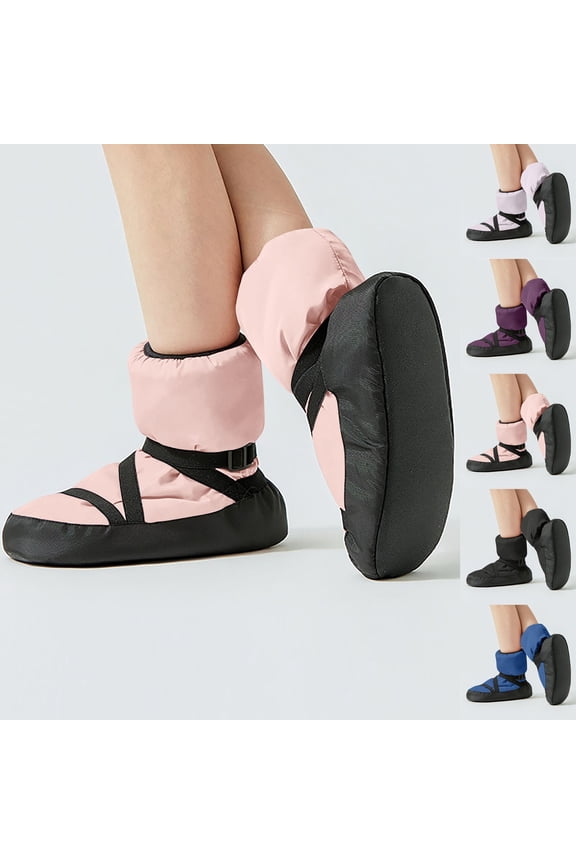 Girls Ballet Warm up Booties Dance Slipper Boots Ballerina Elastic Shoes Fall Winter Strap Cotton Shoes for Children Wine XL