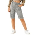 thumbnail image 1 of Miluxas Girls Capris for Summer Cotton Linen Pants Casual Loose Comfy Trendy Elastic Waist Cropped Trouser Beach Clothes Gray 9-10 Years, 1 of 8