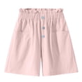 thumbnail image 1 of Miluxas Girls Casual Shorts Lightweight Parachute Short Pants with Pockets Summer Shorts Hiking Sports Pink 5-6 Years, 1 of 6