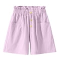 thumbnail image 1 of Miluxas Girls Casual Shorts Lightweight Parachute Short Pants with Pockets Summer Shorts Hiking Sports Purple 5-6 Years, 1 of 6