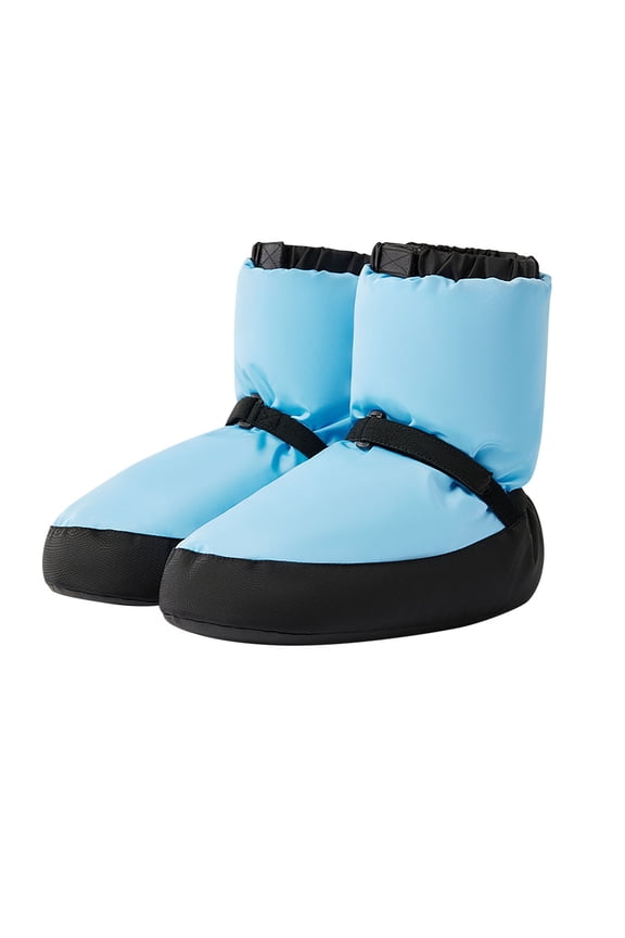 Girls Dance Shoes Ballet Boots, Soft Sole Thicken Warming up Dance Boots with Adjustable Strap, Wear-Resistant Girls Ballet Shoes Blue XXS