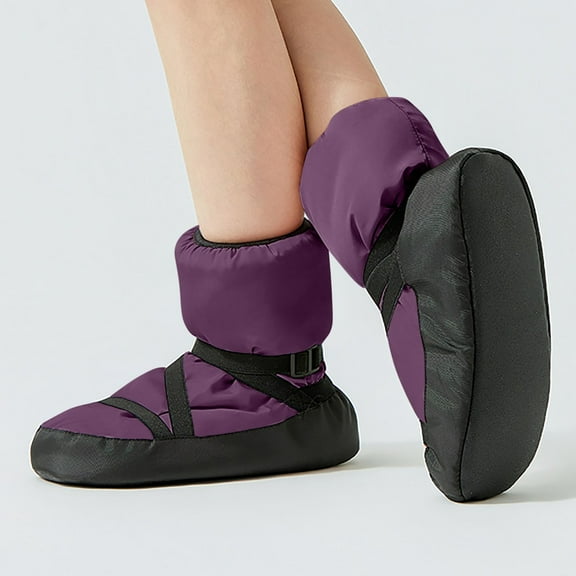 Miluxas Girls Dance Shoes Ballet Boots, Soft Sole Thickened Warming Up Dance Boots, Waterproof Wear-Resistant Girls Ballet Shoes Wine M