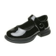 thumbnail image 1 of Miluxas Girls Dress Shoes Ballet Low Heel Solid Color Leather Shoes (Toddler/Little Kid/Big Kid) Black 1(34), 1 of 7