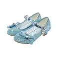 thumbnail image 1 of Miluxas Girls Dress Shoes Glitter Sequin Bow High Heel Party Wedding Princess Shoes (Toddler/Little Kids/Big Kids) Blue 5.5 Years, 1 of 7