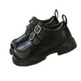 thumbnail image 1 of Miluxas Girls Dress Shoes Loafers School Uniform Flats Thick Non-Slip Sole Casual Princess Leather Shoes Black 12(30), 1 of 6