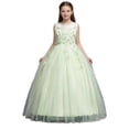 thumbnail image 1 of Miluxas Girls Dresses for Wedding Lace Dress formal Birthday Party Ball Gowns Green 4-5 Years, 1 of 8