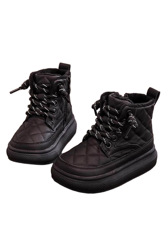 Girls Hiking Boots Kids Hiking Shoes Outdoor Warm Winter Snow Boots Adventure Trekking Shoes Anti Skid Sneakers Black 9.5 M(26)