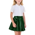 thumbnail image 1 of Miluxas Girls Metallic Skater Skirt Sparkly Shiny Flared Pleated A-Line Mini Skirt Green 10-11 Years, 1 of 8