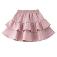 thumbnail image 1 of Miluxas Girls' Mini Skirt Little Kids Retro Uniform High Waisted Ruffle Skirts Spring Fall Clothes Pink 11-12 Years, 1 of 9