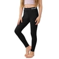 thumbnail image 1 of Miluxas Girls Modal Leggings, Full Length Footless Stretch Girl's High Waisted Tights Soft Basic Solid Yoga Pants Black 8 Years, 1 of 9