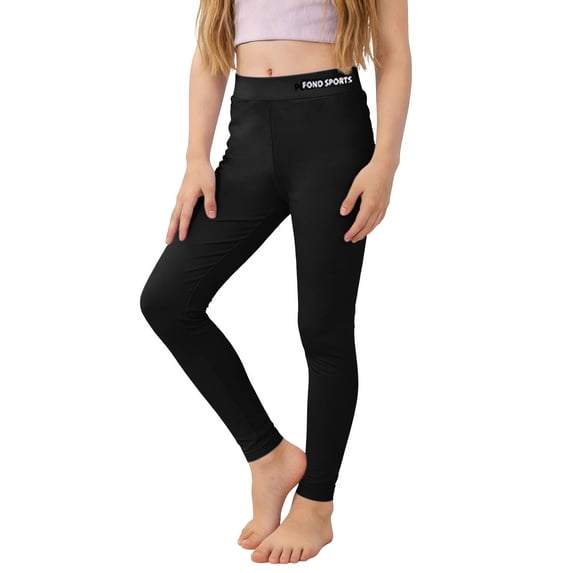 Miluxas Girls Modal Leggings, Full Length Footless Stretch Girl's High Waisted Tights Soft Basic Solid Yoga Pants Black 8 Years
