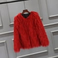 thumbnail image 1 of Miluxas Girls Open Front Cardigan Faux Fur Coat Warm Fuzzy Trendy Winter Vintage Parka Shaggy Party Outerwear Jackets Tops Red 100, 1 of 4
