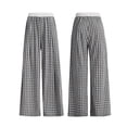 thumbnail image 1 of Miluxas Girls Plaid Wide Leg Pants Summer Long Lounge Pants Loose Bottom Gray 9 Years, 1 of 4