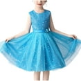thumbnail image 1 of Miluxas Girls Sequin Sparkly Dress Kids Party Birthday Fancy formal Cocktail Pageant Dresses Light Blue 14-15 Years, 1 of 9