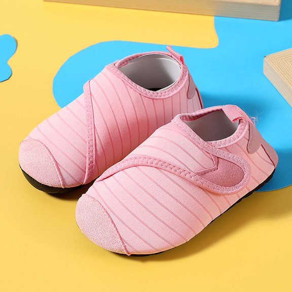 Miluxas Girls Sneakers for Toddlers Soft Sole Non Slip Quick Drying Shoes Easy Closure for Everyday Wear for Beach Pink 23