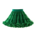 thumbnail image 1 of Miluxas Girls Soft Princess Fluffy Tiered Tulle Pleated Tutu Skirt Ballet Birthday Party Pettiskirt Green 3-4 Years, 1 of 5