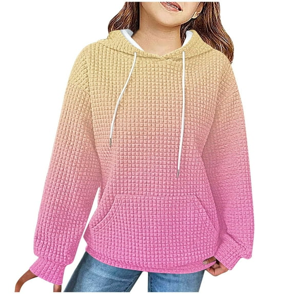 Miluxas Girls Sweatshirt ,Kids Fall Fashion Oversized Sweatshirts Long Sleeve Crewneck Pullover Hoodies Pink 4Years(100)