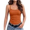 thumbnail image 1 of Miluxas Girls Tank Tops Spaghetti Strap Sleeveless Camisole Undershirts Ribbed Knit Casual Basic Cami Tops Orange 10-11Years, 1 of 7