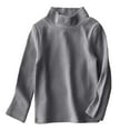 thumbnail image 1 of Miluxas Girls Turtleneck Long Sleeve Shirt, Cotton Pullover Turtle Neck Top, Base Layer Tees Dark Gray 8 Years, 1 of 5