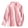 thumbnail image 1 of Miluxas Girls Turtleneck Long Sleeve Shirt, Cotton Pullover Turtle Neck Top, Base Layer Tees Pink 10 Years, 1 of 5