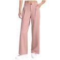thumbnail image 1 of Miluxas Girls Wide Leg Dressy Pants High Waisted Work Business Casual Slack Summer Flowy Trousers with Pockets Pink 10-11Years, 1 of 5