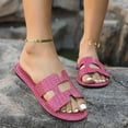 thumbnail image 1 of Miluxas H Sandals Clearance Cut Out Flat Sandals Open Toe H Slides Sandals Summer Beach Slipper Hot Pink 5.5(36), 1 of 8