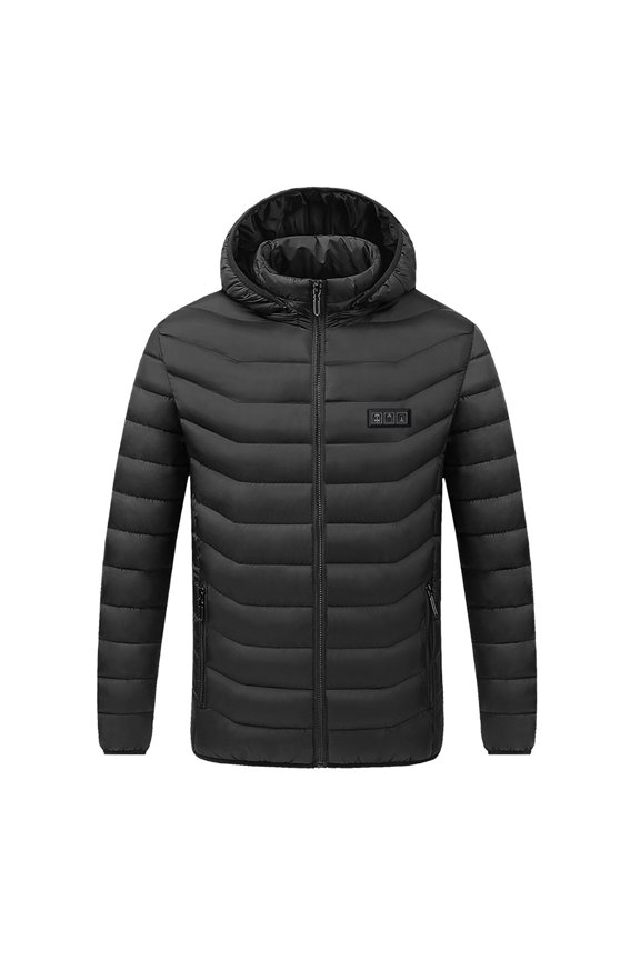 Heated Hoodie for Men Women Heated Jacket with 3 Heating Levels Multiple Heating Zones Lightweight Zip Coat Outdoor Black