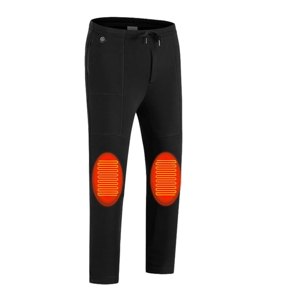 Miluxas Heated Pants for Men Rechargeable, Flannel Winter Underwear Warm with 18 Zone Heating-No Batteries Black