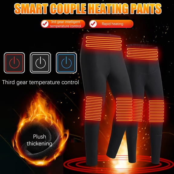 Miluxas Heated Underwear Pants for Men, thermal Bottom with 3 Heating Zones for Hunting Gray