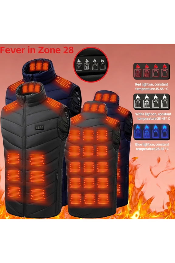 Heated Vest USB Electric Heated Vest Heating Jacket Winter Vests for Outdoor Motorcycle Camping Fishing Skiing Navy