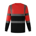 thumbnail image 1 of Miluxas Hi-Vis Safety Long Sleeve Shirt; Moisture-Wicking Work Sweater with Reflective Stripes Red, 1 of 5